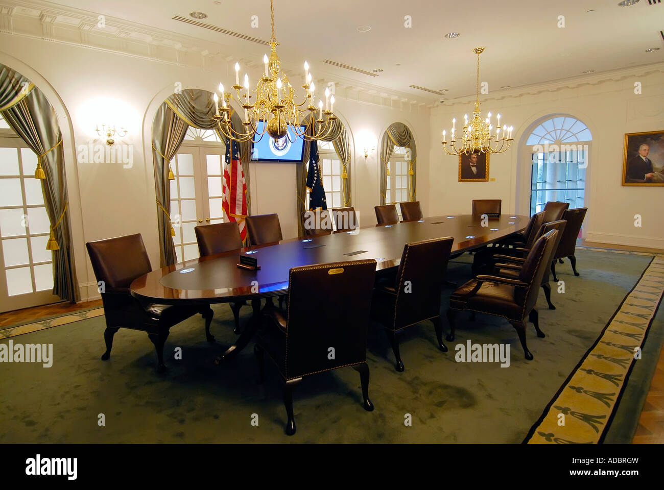 The Cabinet meeting room at Gerald R Ford Presidential Museum Grand Rapids Michigan MI Stock Photo