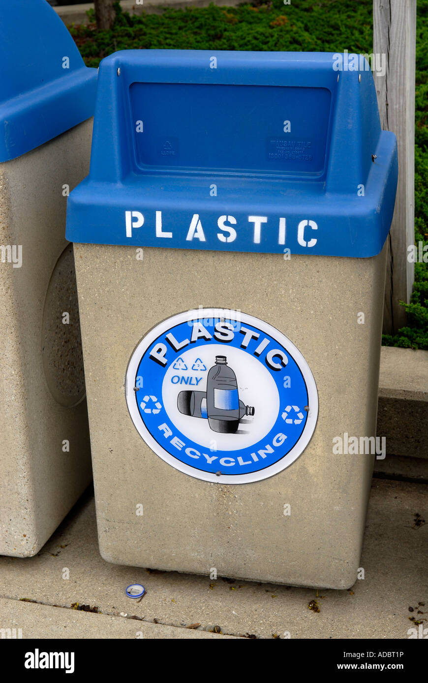 Recycling trash containers for plastic Stock Photo Alamy