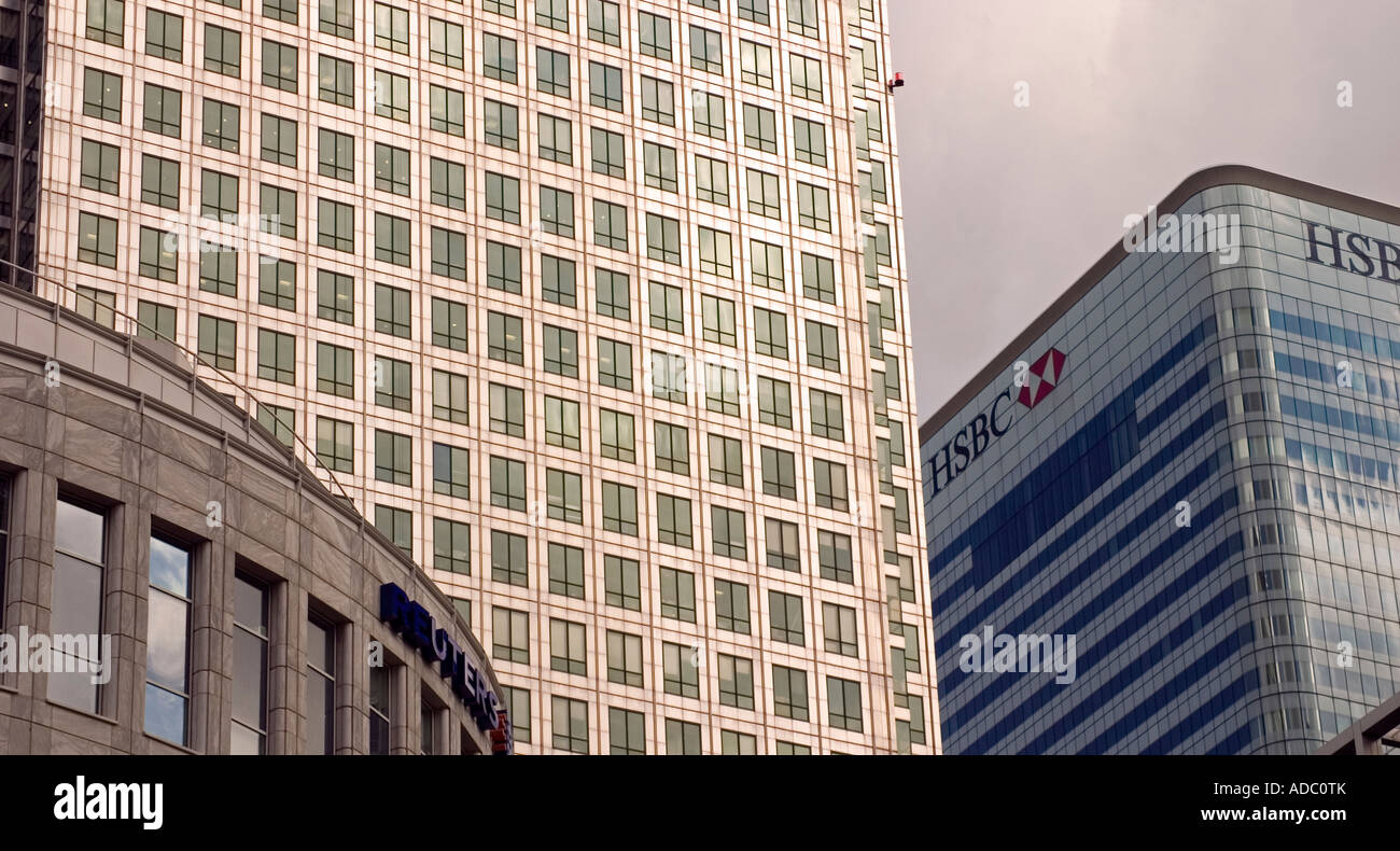 Canda Square HSBC and Reuters Building Docklands London Stock Photo