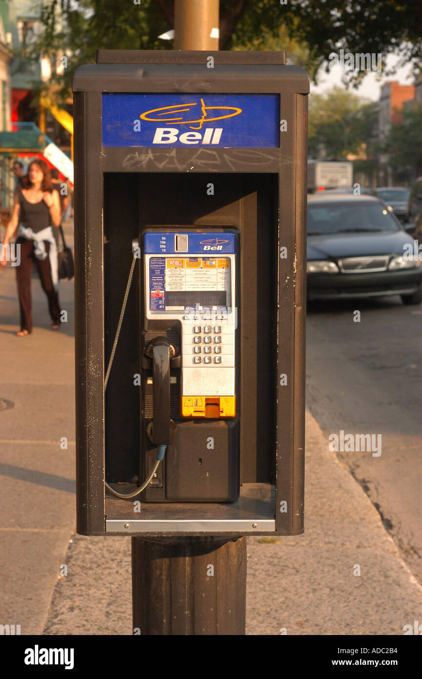Public phone montreal Stock Photo Alamy