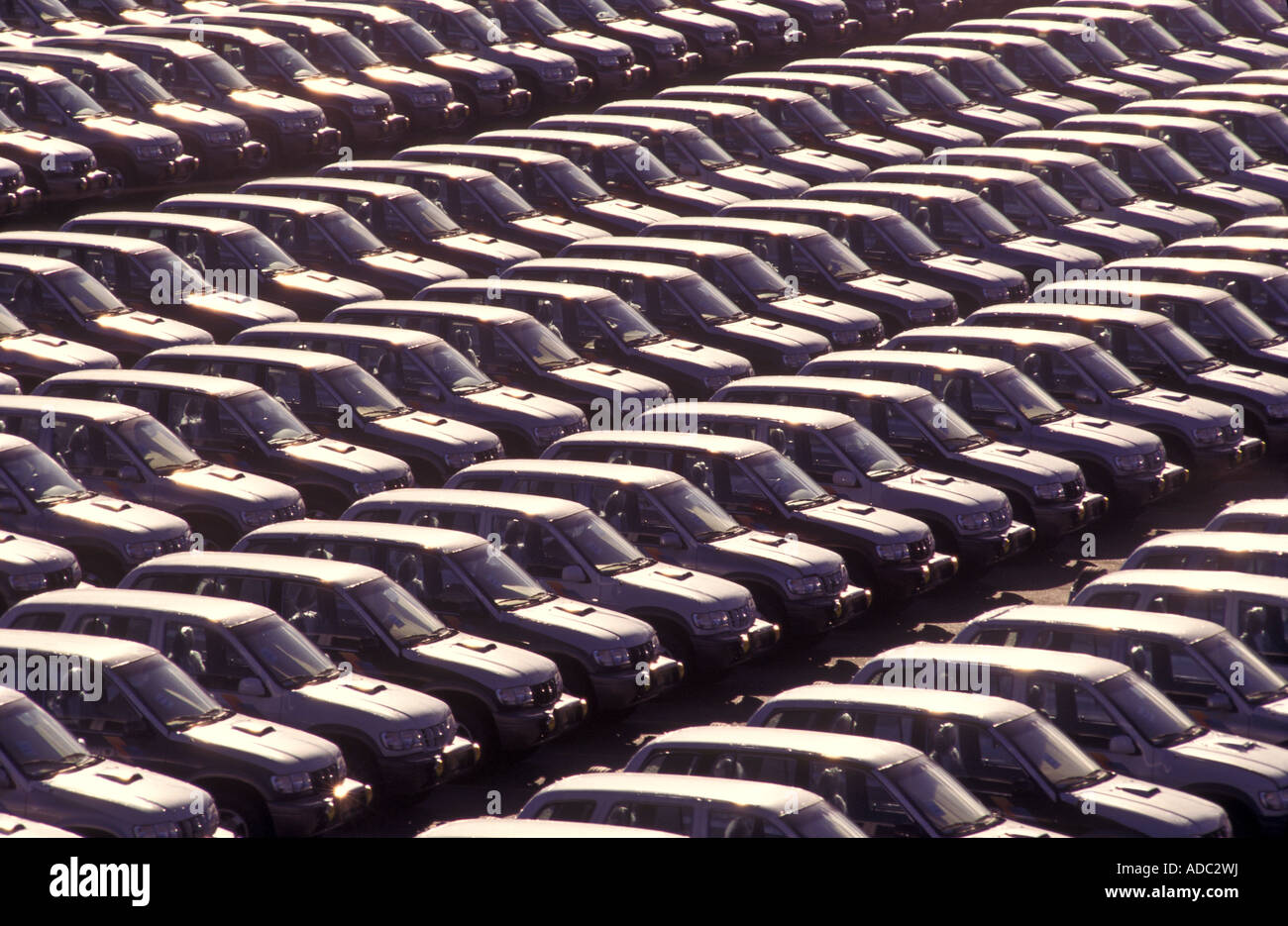 Cars for exportation Fiat plant Brazil Automobile industry Mass production Stock Photo