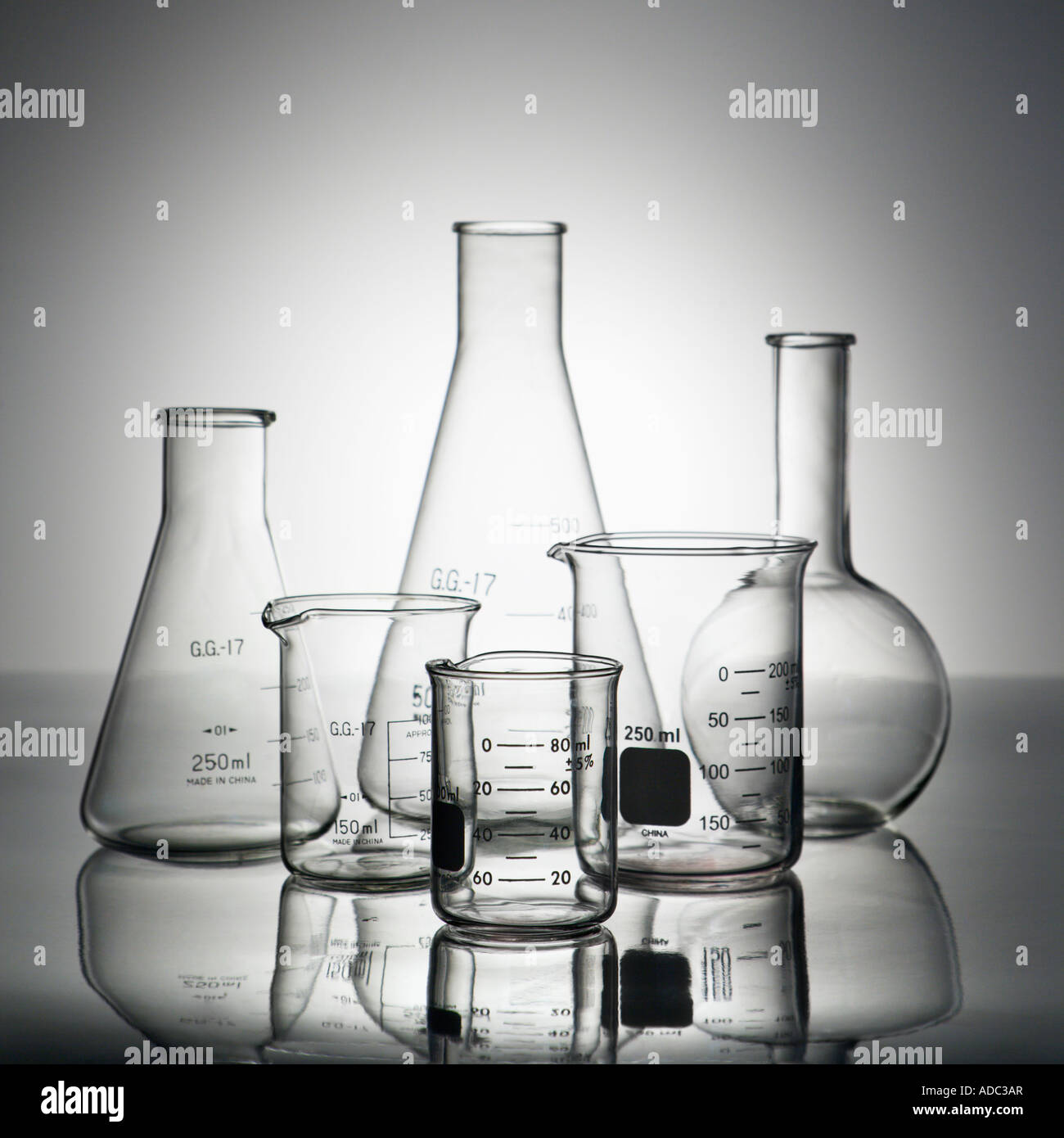 Glass science containers Stock Photo Alamy