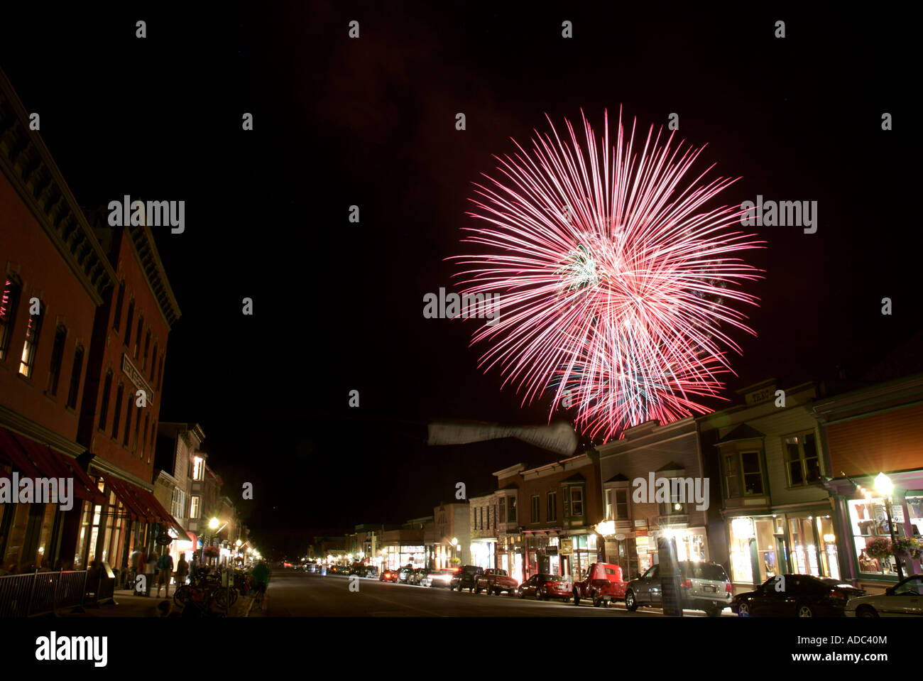 fireworks explode over the town of telluride during the fourth of july