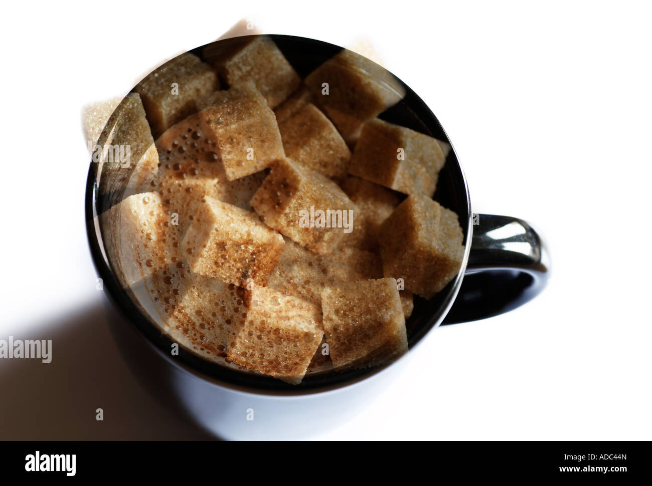 Digital composite image of sugar and coffee Stock Photo