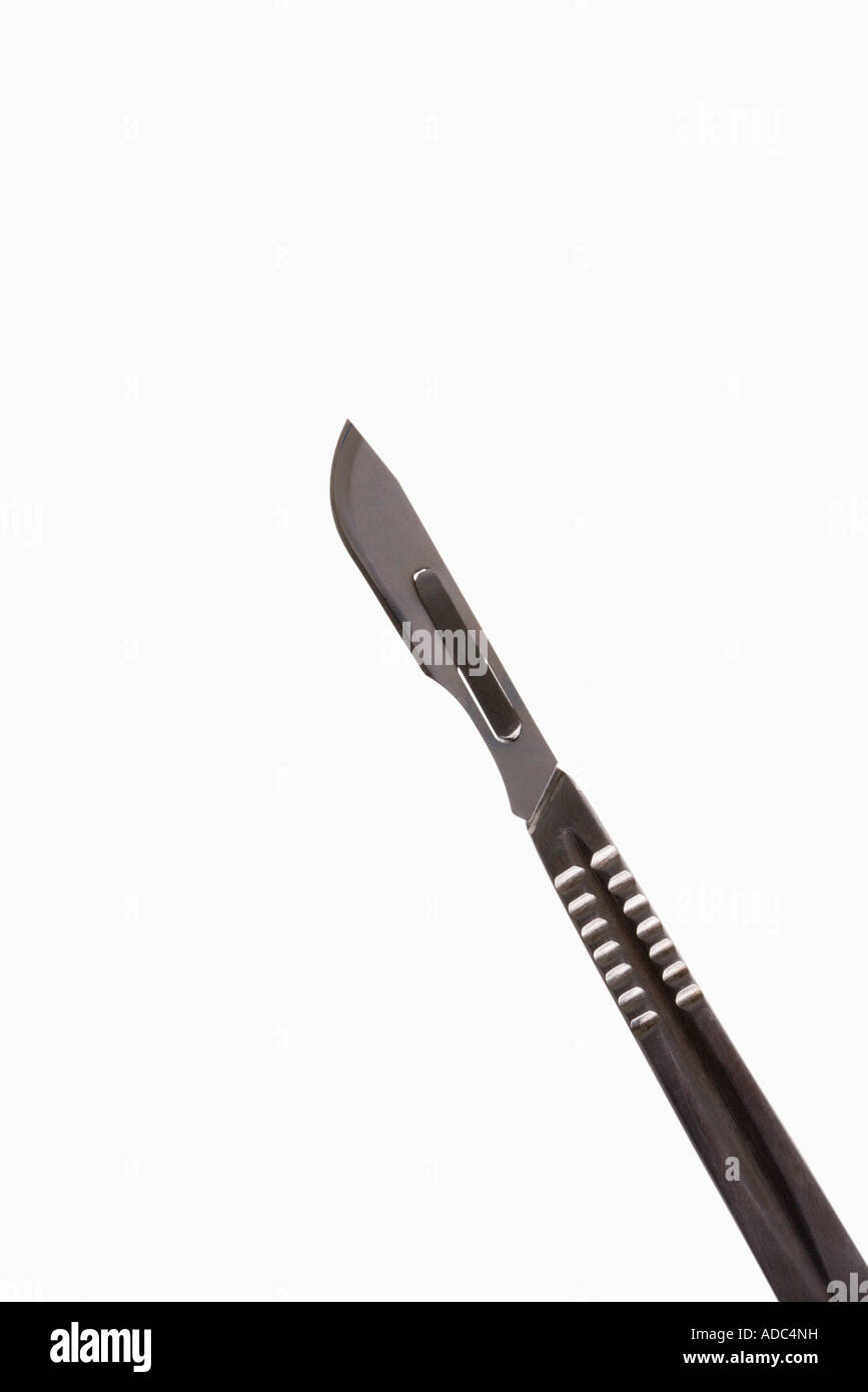 Medical scalpel on white background Stock Photo Alamy