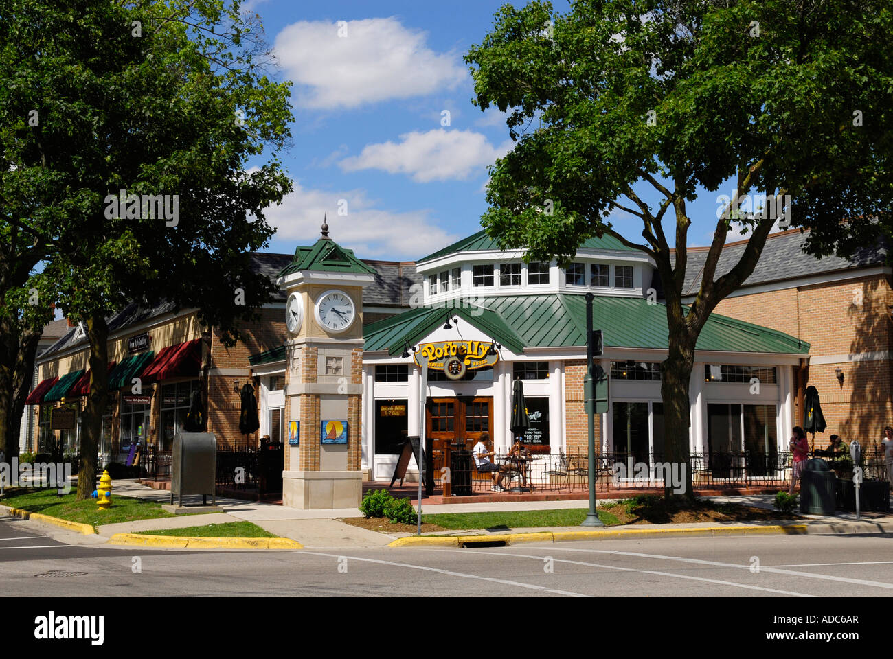 Downtown shopping district at the popular tourist destination for