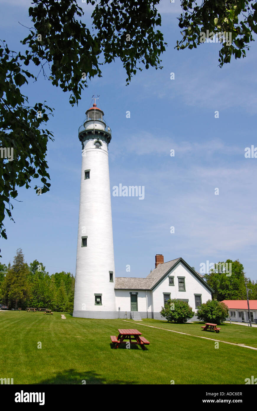 Presque Isle Light Station Lighthouse at Presque Isle Michigan MI on ...