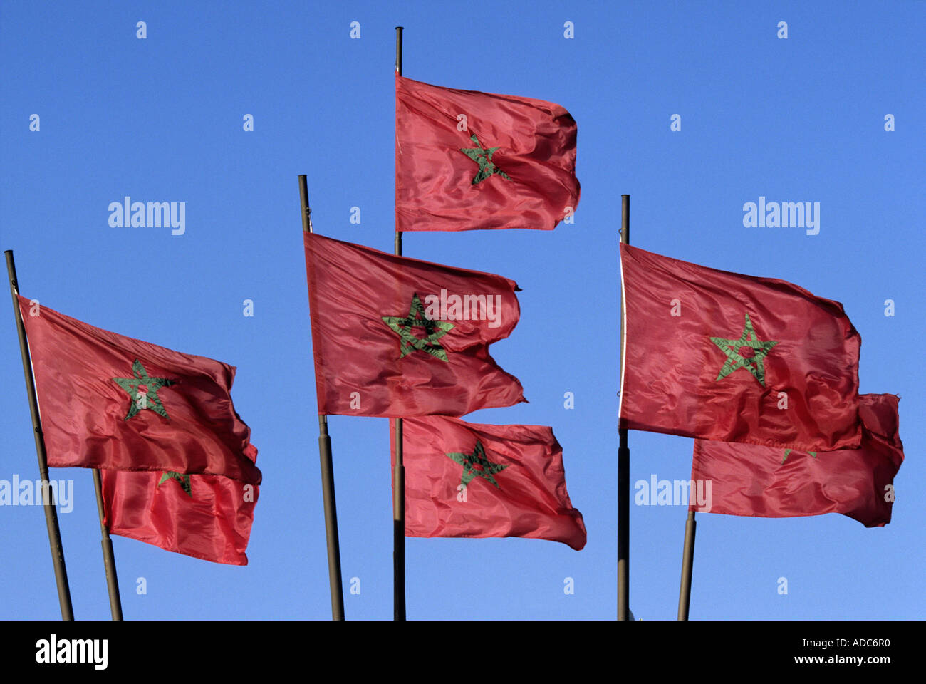 Moroccan national flags, Morocco Stock Photo