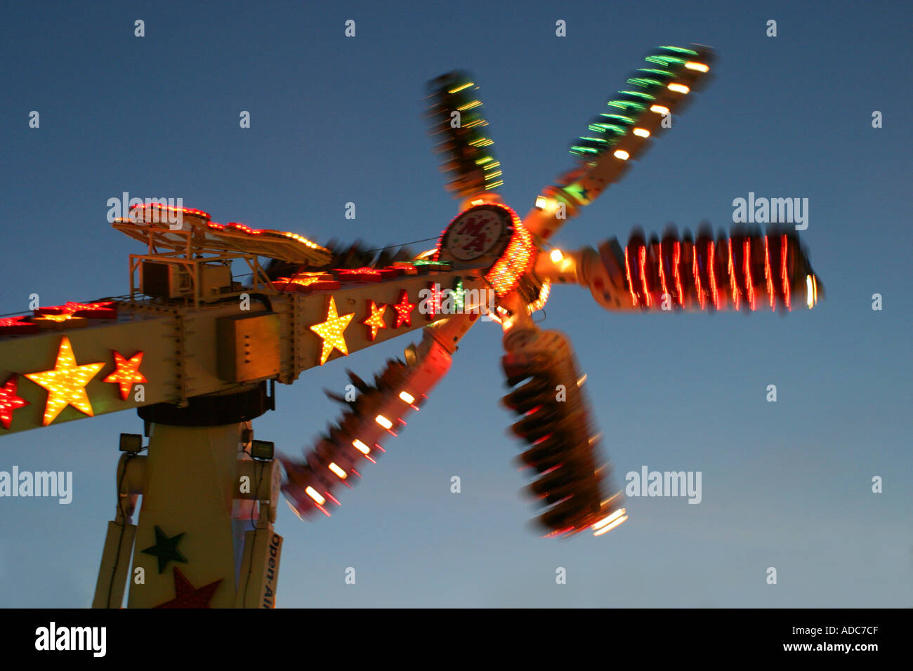 Fairground Excitement Movement Energy Night Neon Lights Dramatic Speed ...