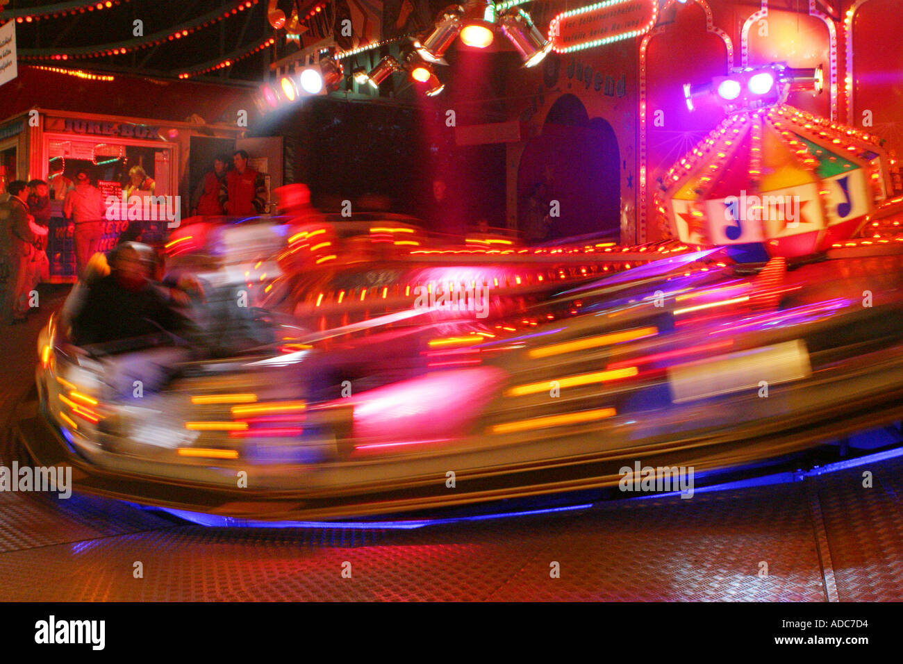 Fairground Excitement Movement Energy Night Neon Lights Dramatic Speed ...