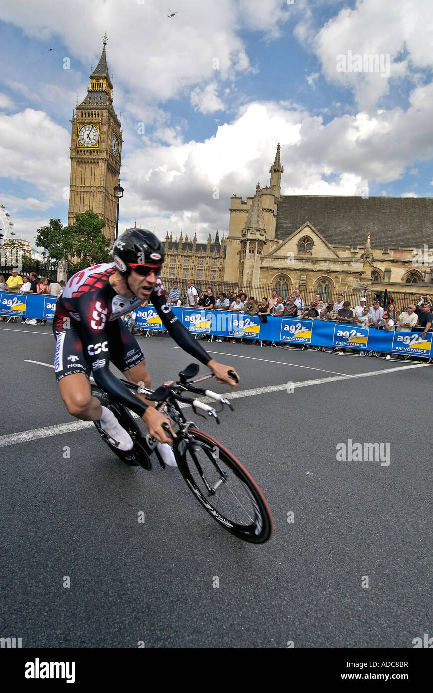 Jens Voigt (Germany) Team CSC prologue Parliament Square, Tour de France 2007 Stock Photo