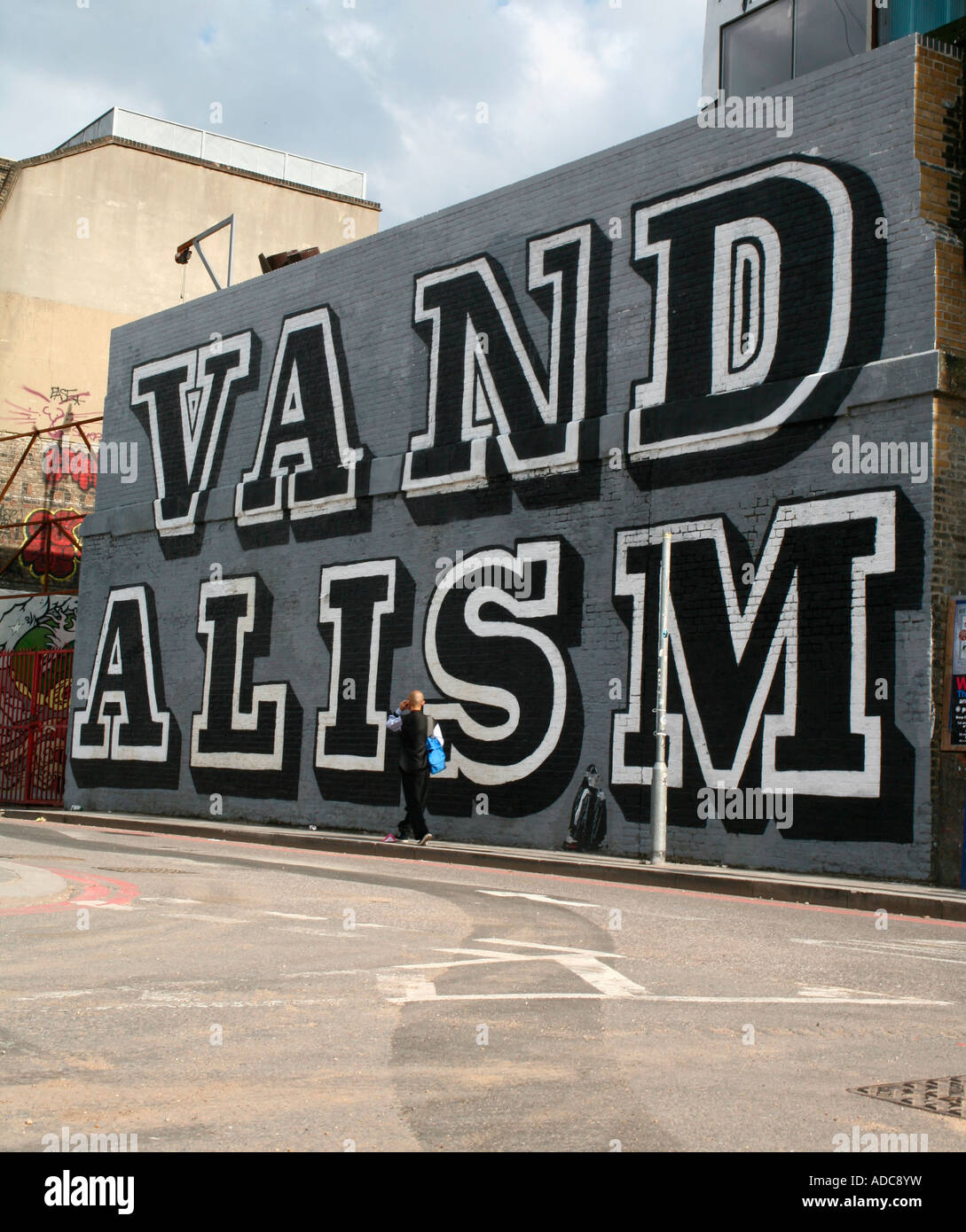 Vandalism mural by EINE, Shoreditch, London Stock Photo Alamy