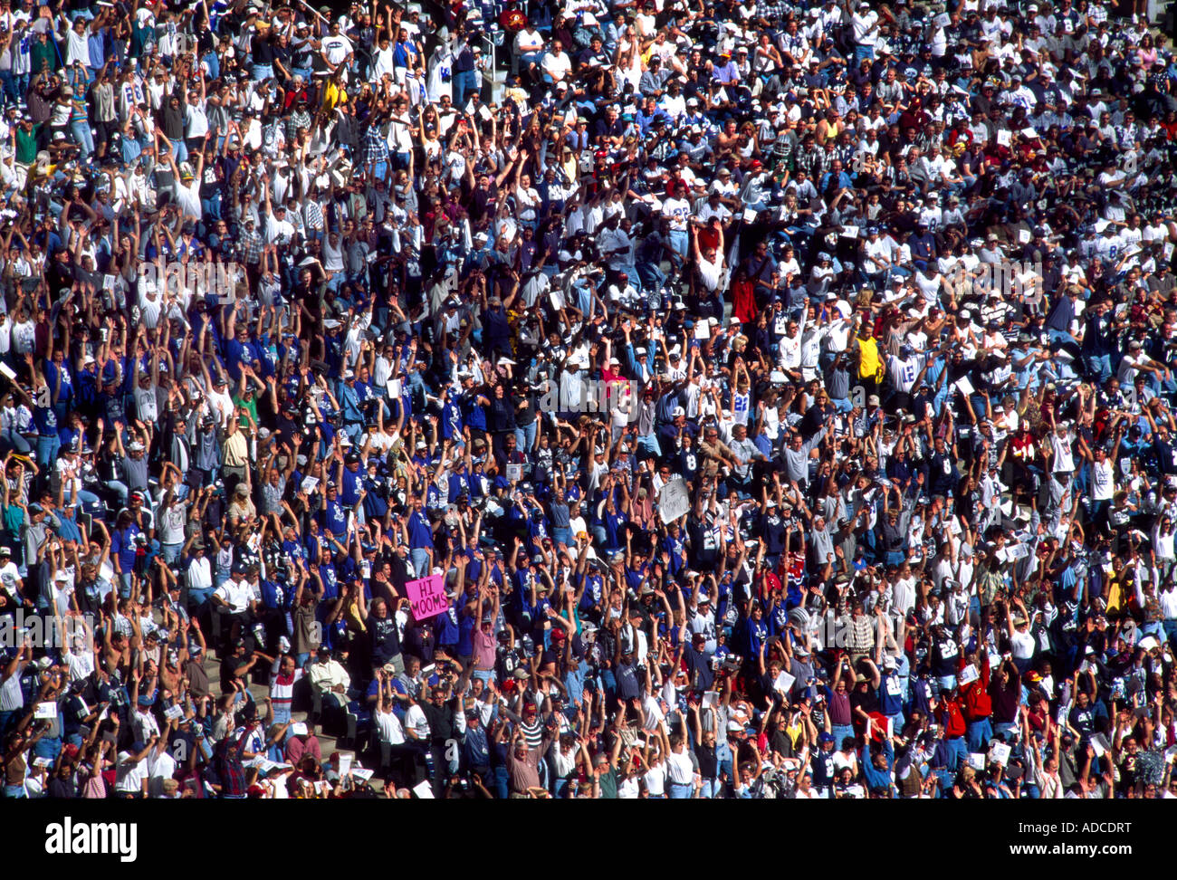 American Football Crowd Texas Stadium Dallas Cowboys V Washington Redskins Mexican Wave Stock Photo
