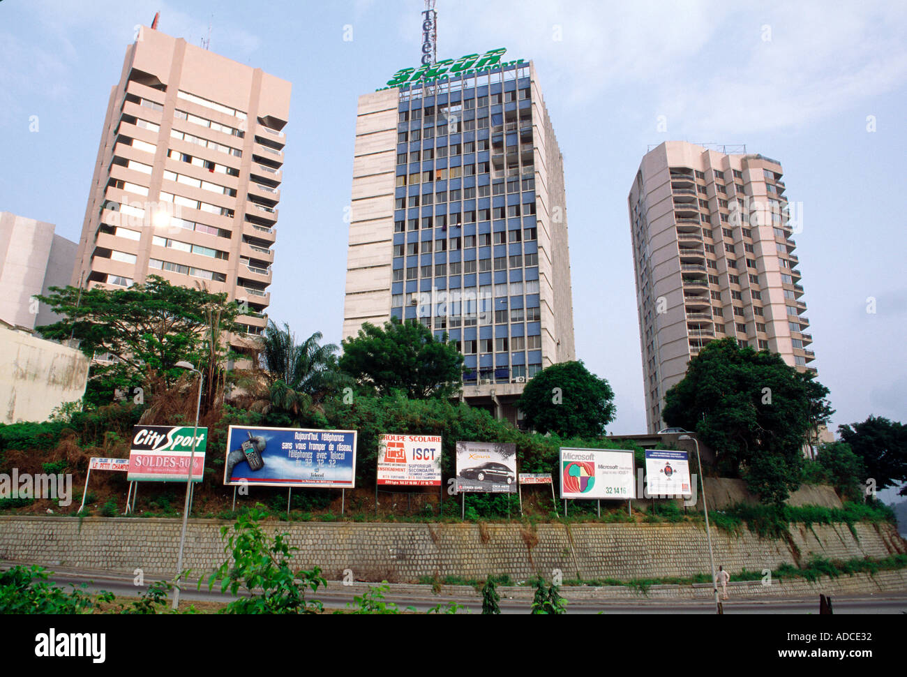 City skyline buildings, Abidjan, Ivory Coast Stock Photo