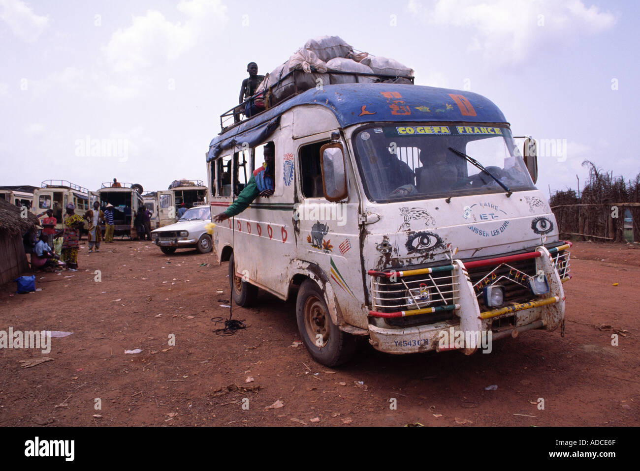 Ivory Coast public transportation mini van Stock Photo