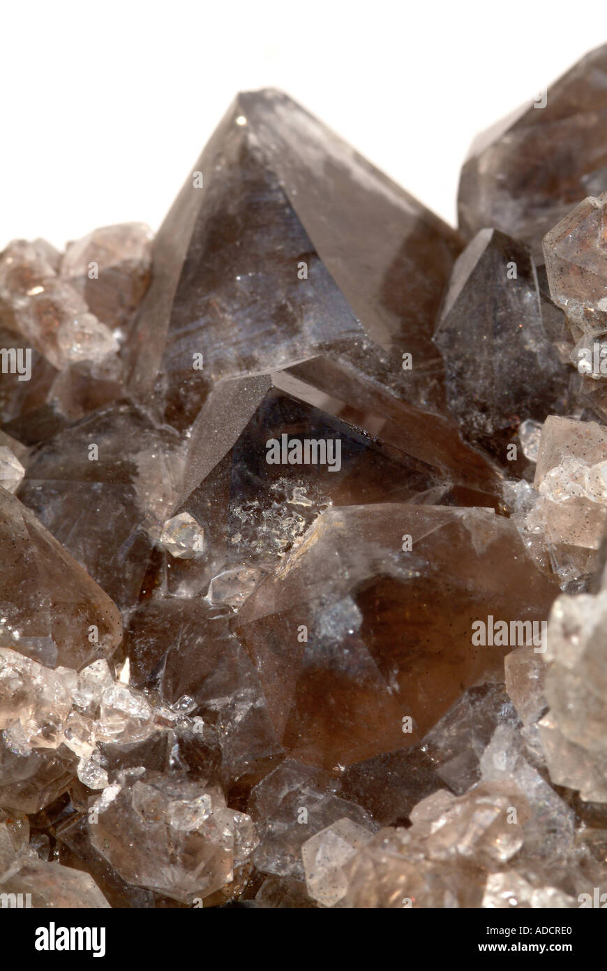 Mineral Quartz, Varient Smoky quartz, Virginia Pit, St.Stephen, Cornwall, England Stock Photo