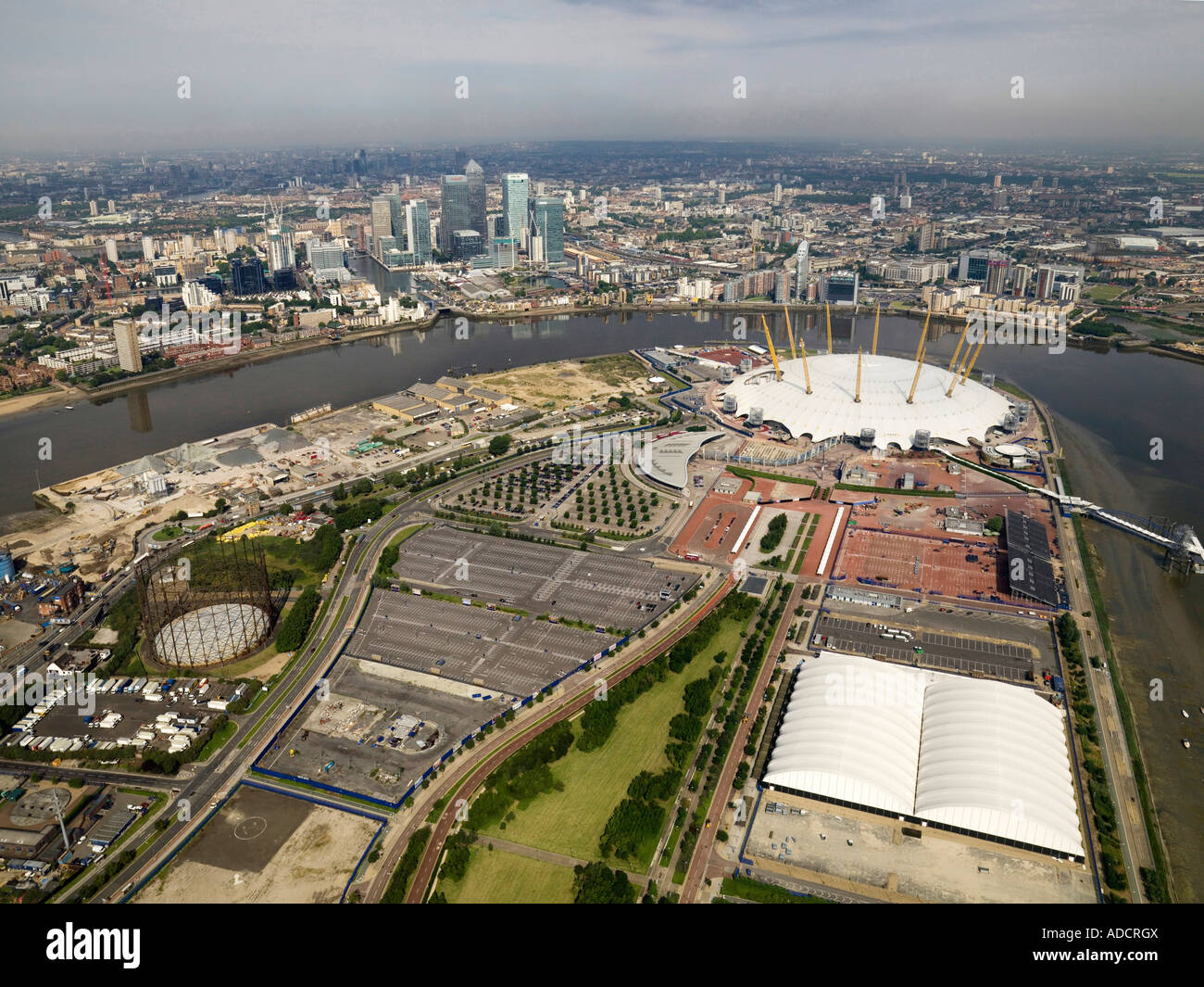 Aerial view of the Millennium Dome, London Stock Photo