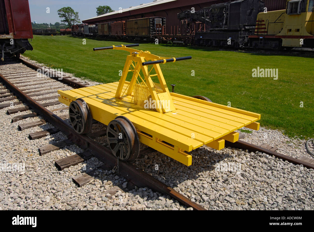 Railway hand powered car at the National Railroad Museum at Green Bay