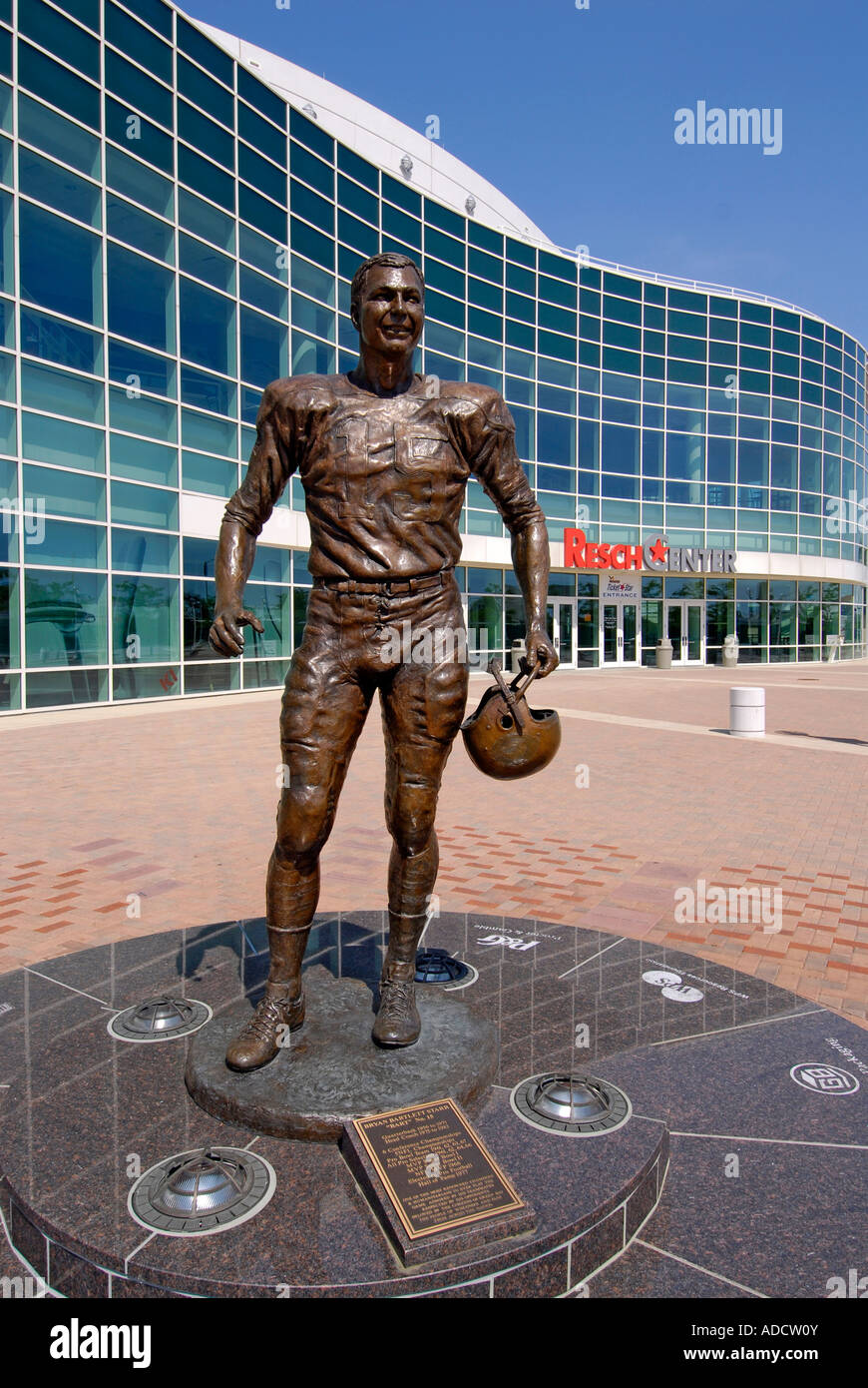 Bart Starr Statue at the Resch Center and Green Bay Packer football