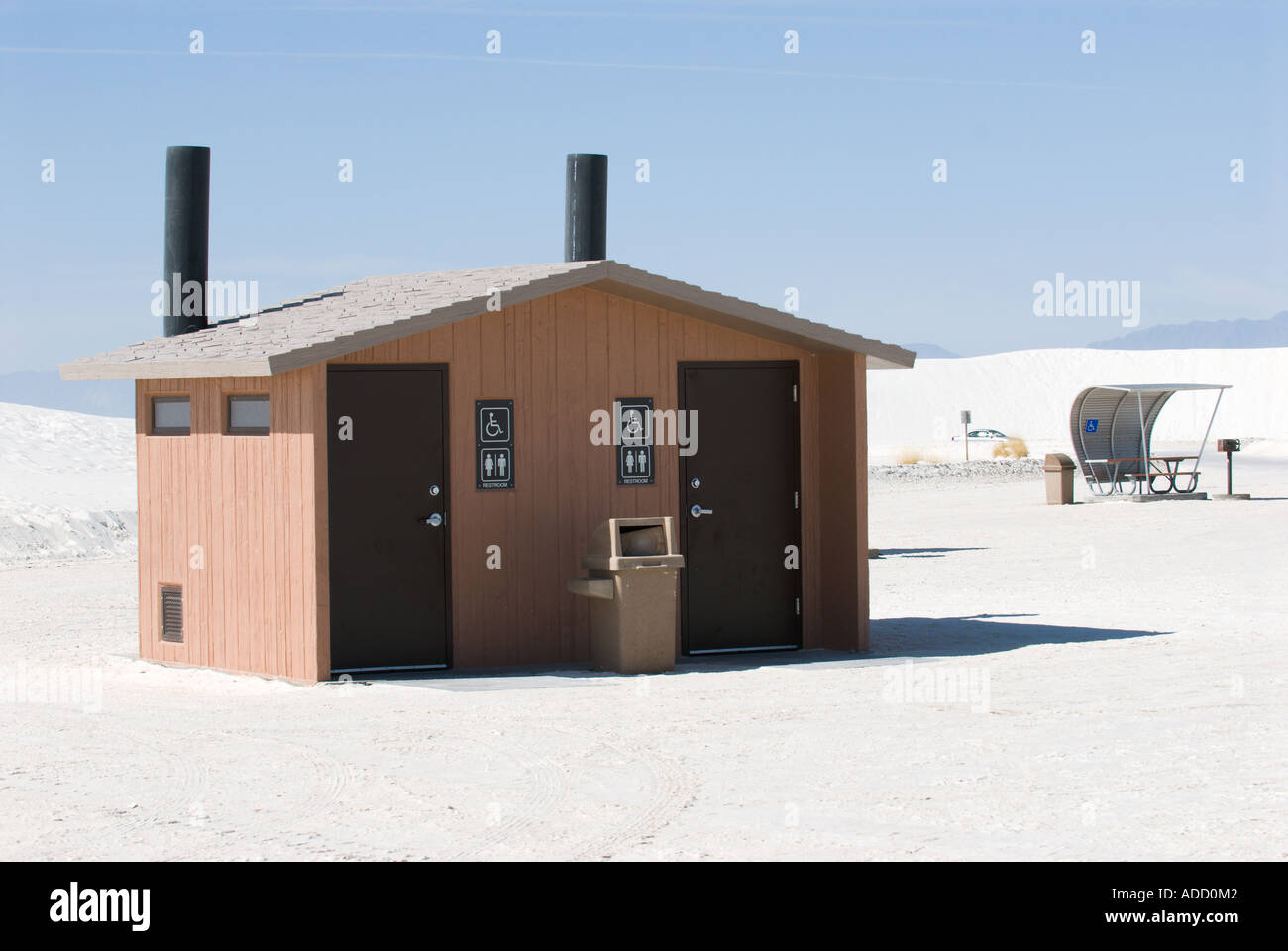 Compost Toilets at White Sands National Monument in New Mexico Stock