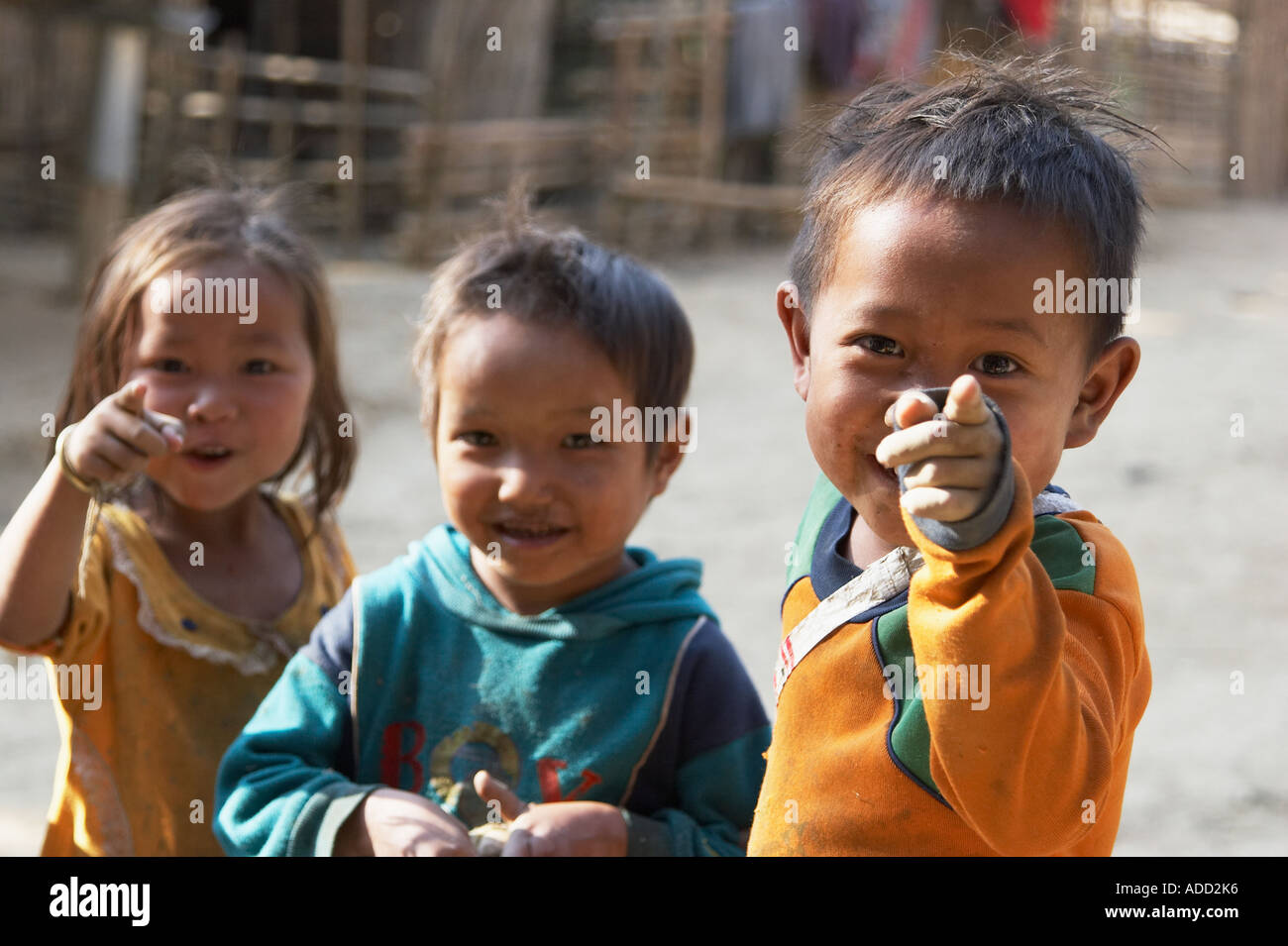 Children In Local Village Stock Photo