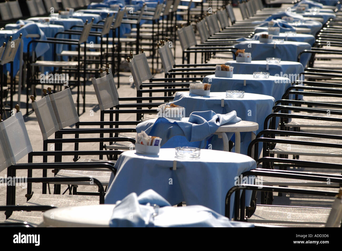 empty tables in a cafe Stock Photo