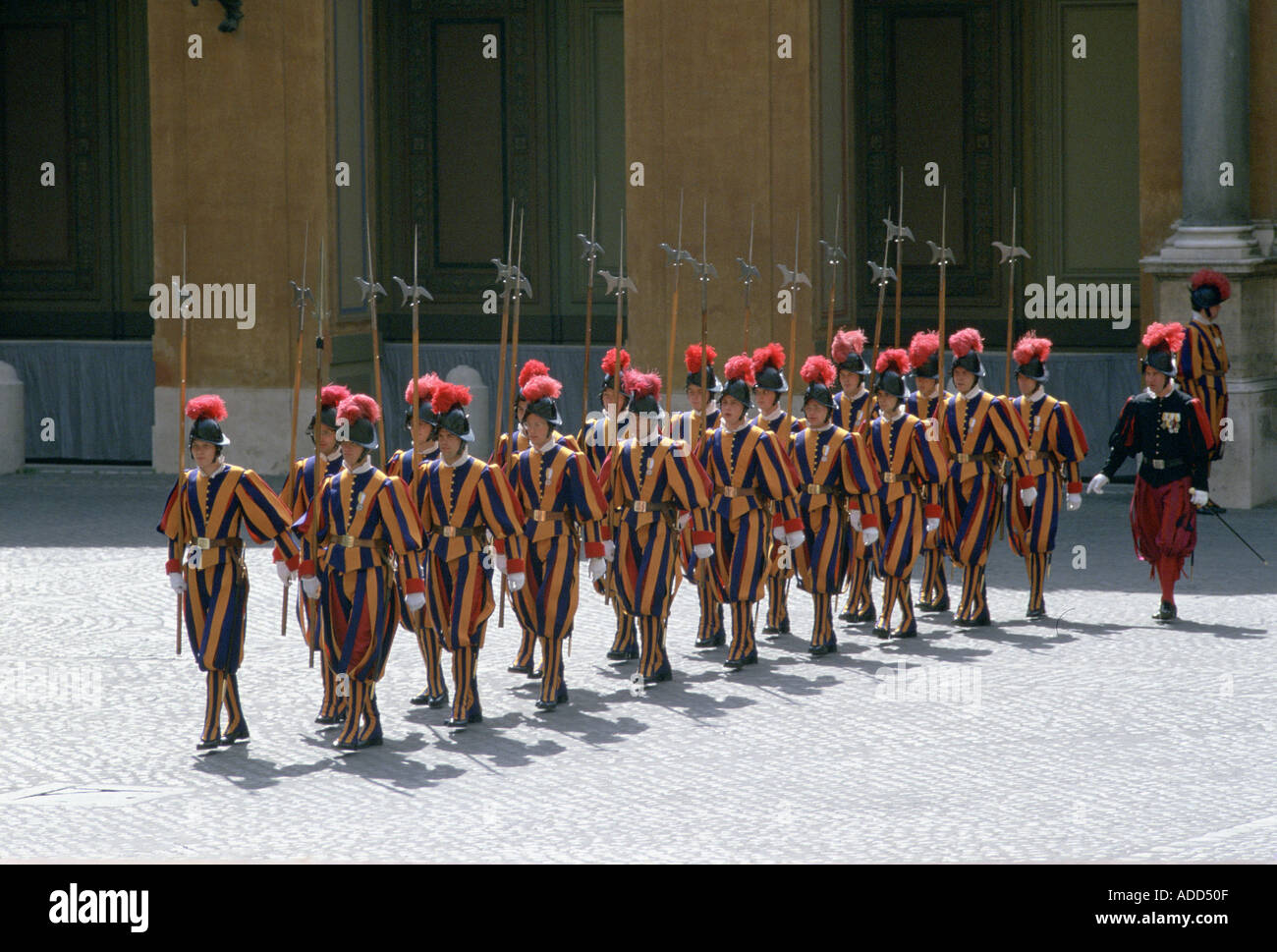 Traditional Vatican guards in St Peter s Square in Vatican City in ...