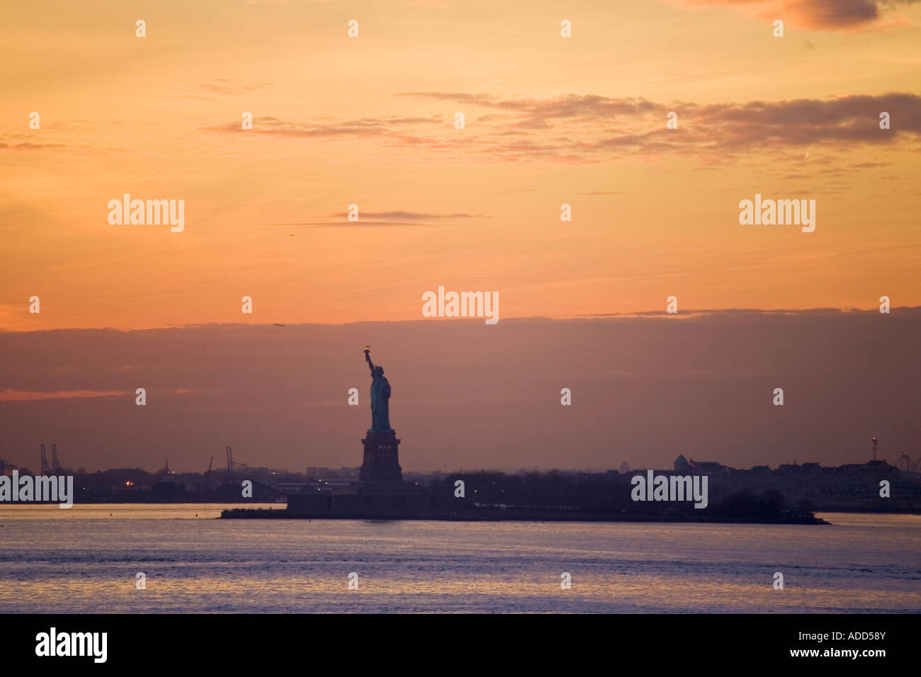 Statue of Liberty seen from Battery Park New York City USA Stock Photo