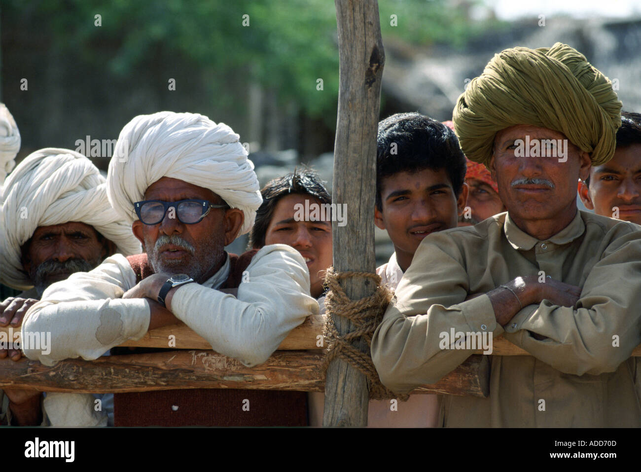 Villagers in Nalu Village Rajasthan India Stock Photo