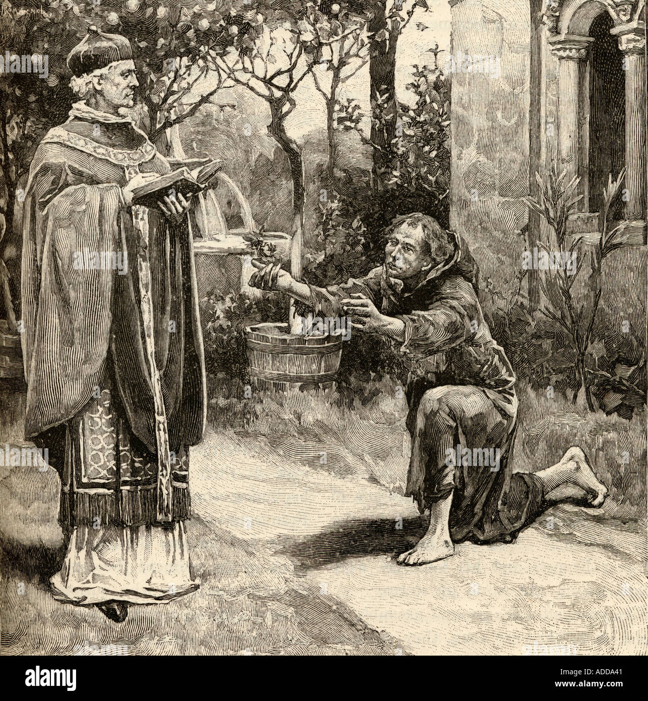 Pope Innocent III, c. 1160-1216 and Saint Francis of Assisi, c.1181 - 1226. Stock Photo