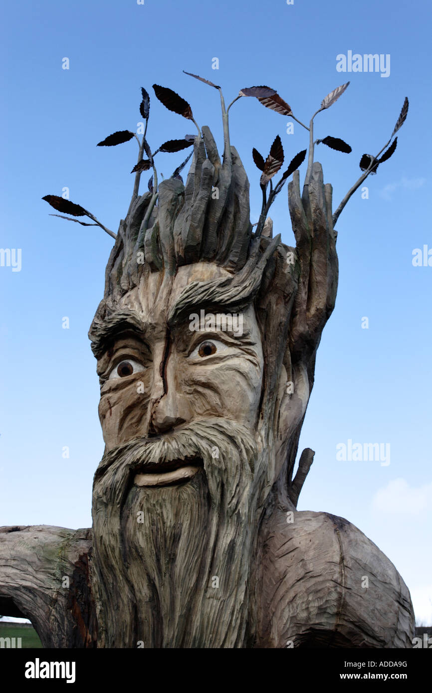 Green man sculpture Stock Photo Alamy