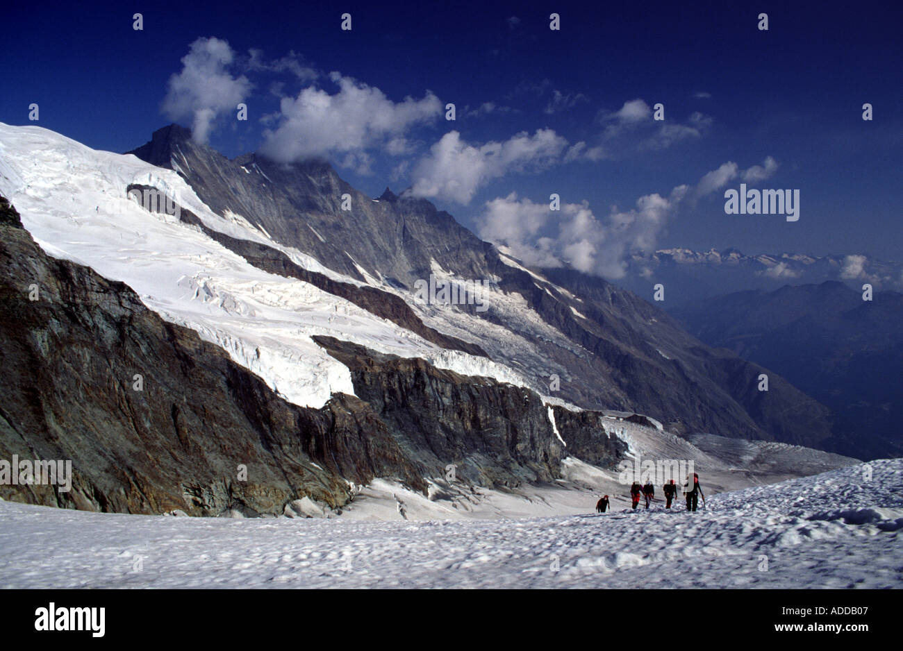 Climbing Allalinhorn Swiss Alps Stock Photo - Alamy