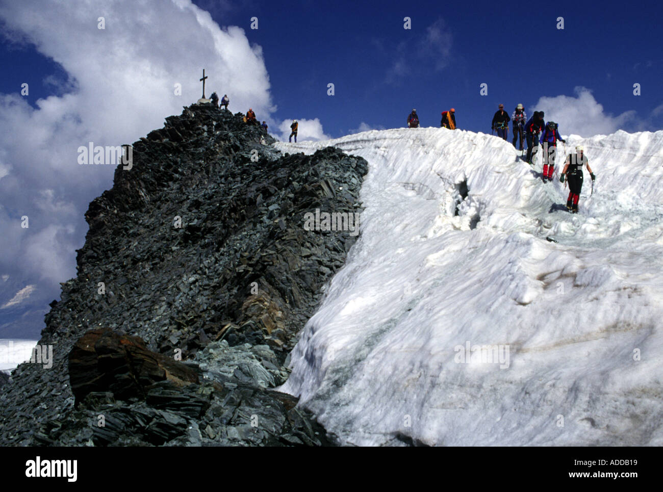 Summit of Allalinhorn Swiss Alps Stock Photo - Alamy