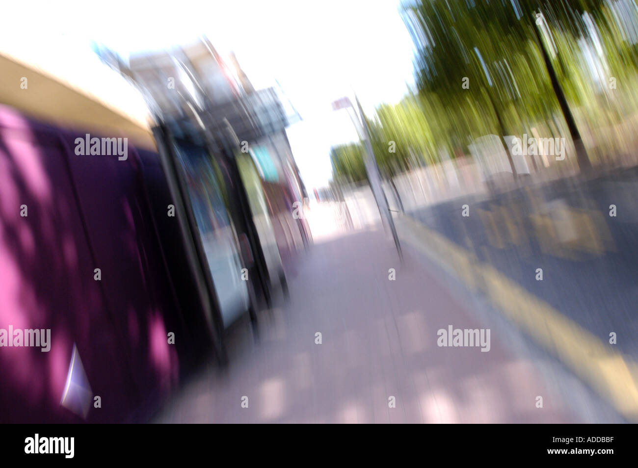 Bus stop Canary Wharf London England Stock Photo