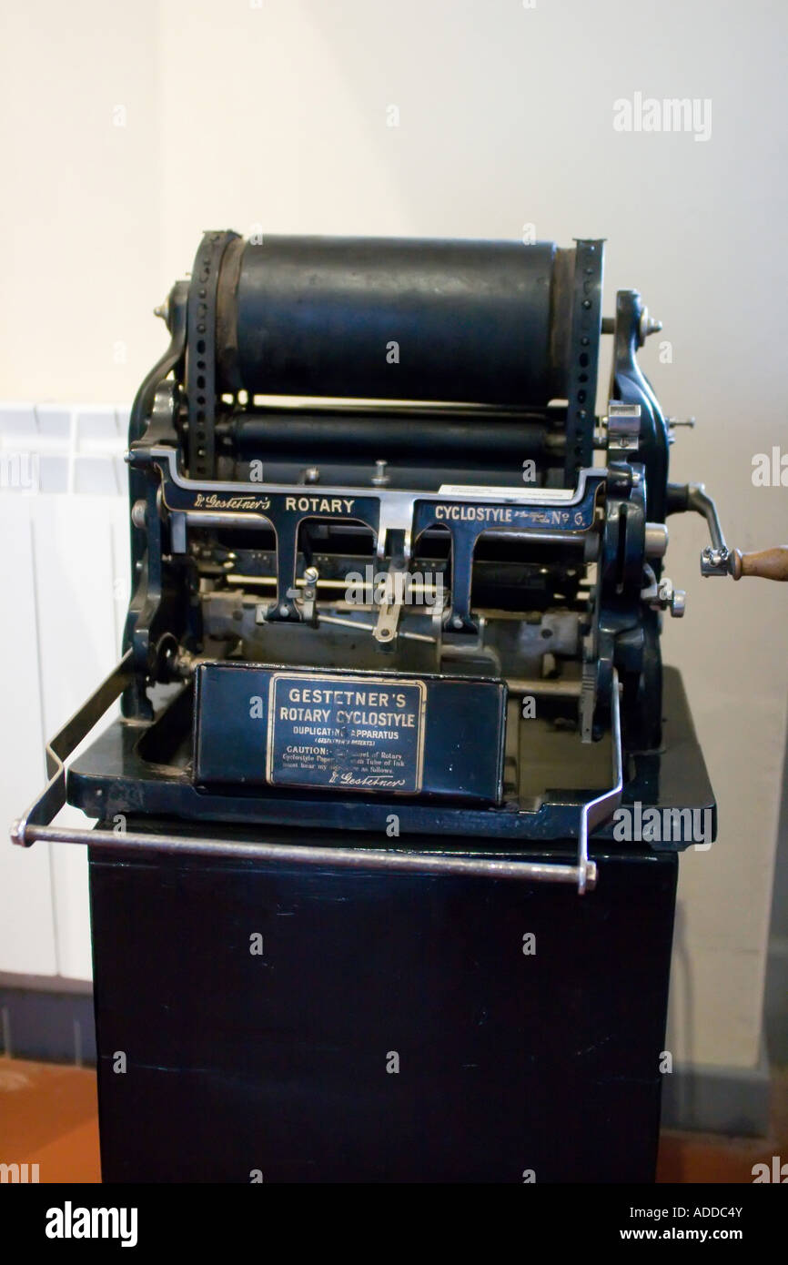 Mimeograph. Gestetner's rotary cyclostyle duplication apparatus Stock