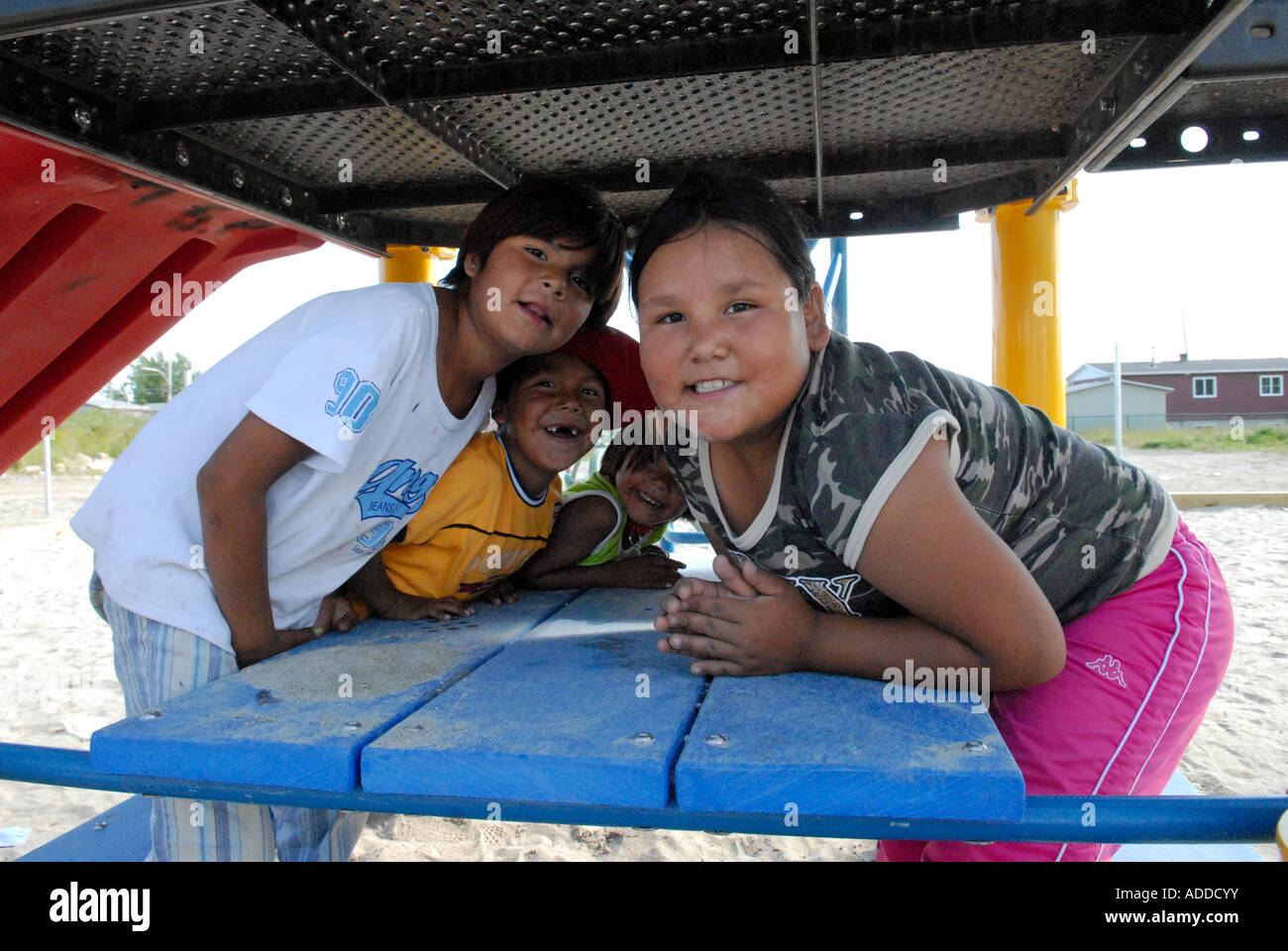 Cree Children Waswanipi community Northern Quebec Stock Photo