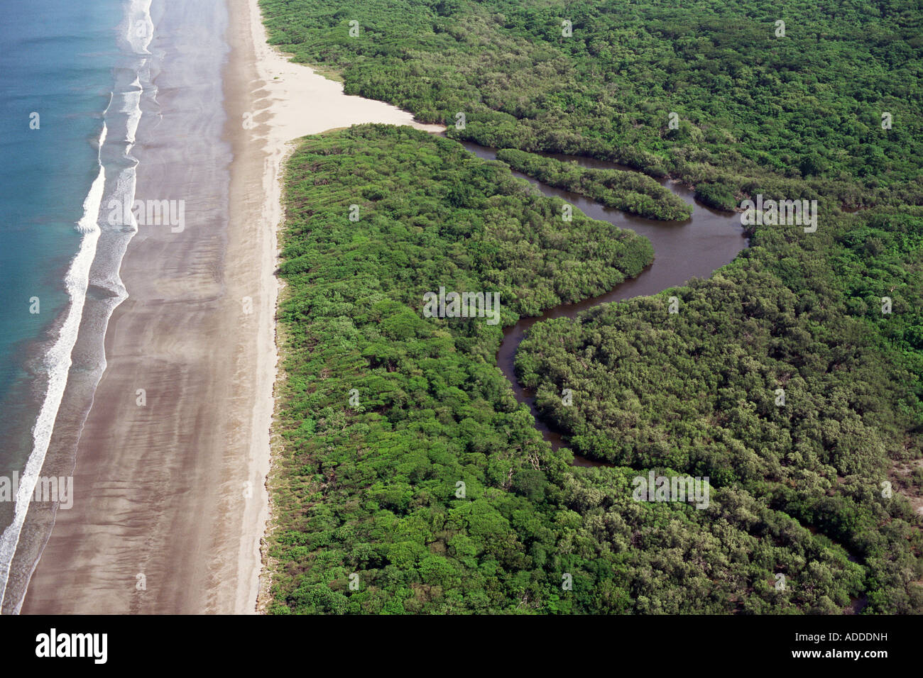 Pacific coast beach and tropical dry forest Santa Rosa National Park Costa Rica Stock Photo