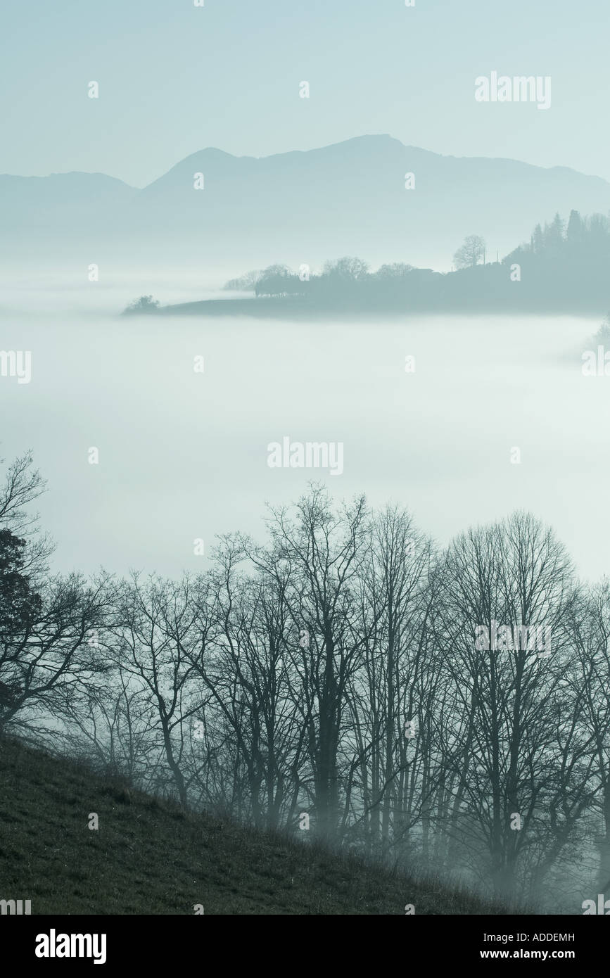 Misty mountain landscape Stock Photo - Alamy
