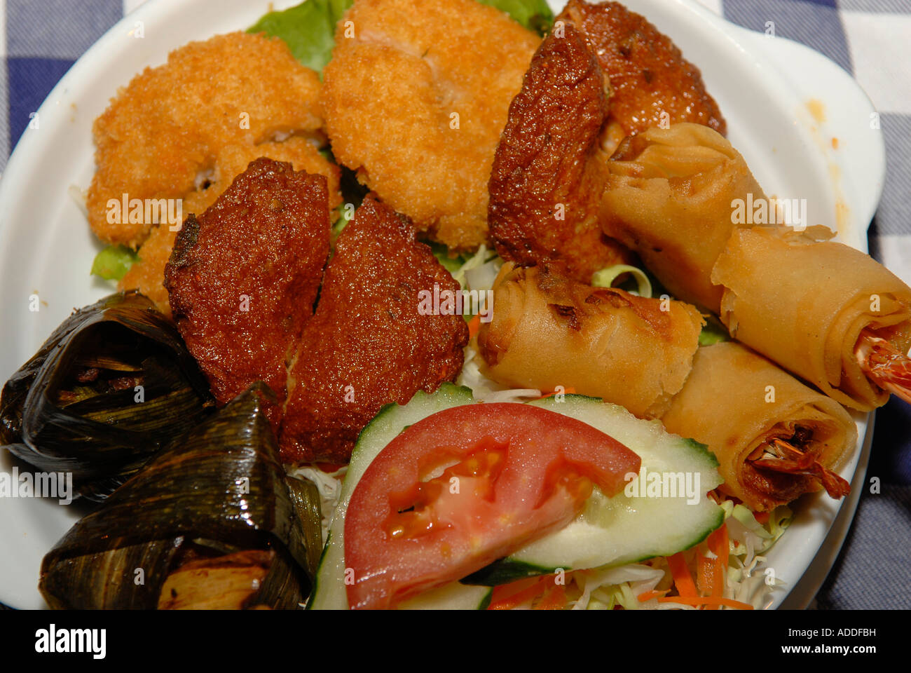 Typical mixed fried dish, Thailand Stock Photo Alamy