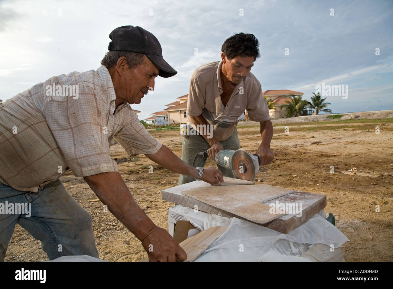 Homes for Wealthy Foreigners Under Construction in Belize Stock Photo
