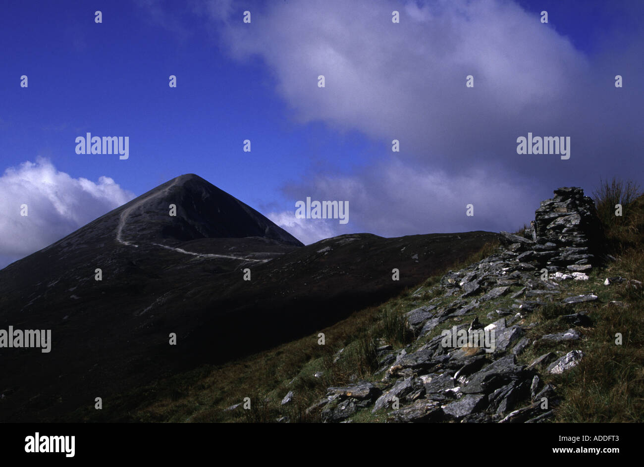 The peak of croagh Patrick / Padraig holy mountian for followers of