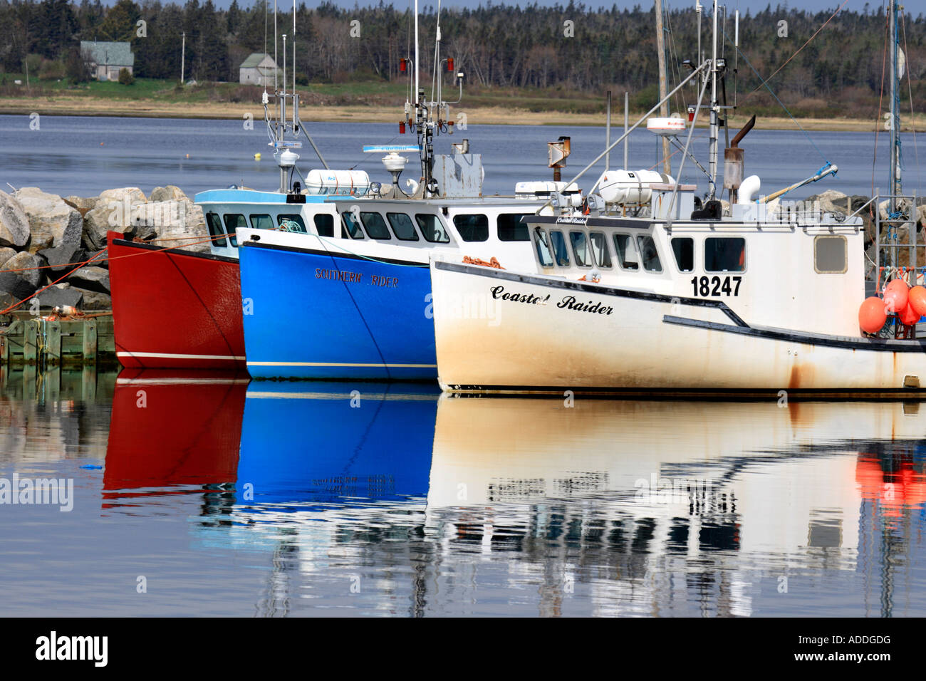 Fishing boats in East Harbour Ingomar, Nova Scotia, Canada, North