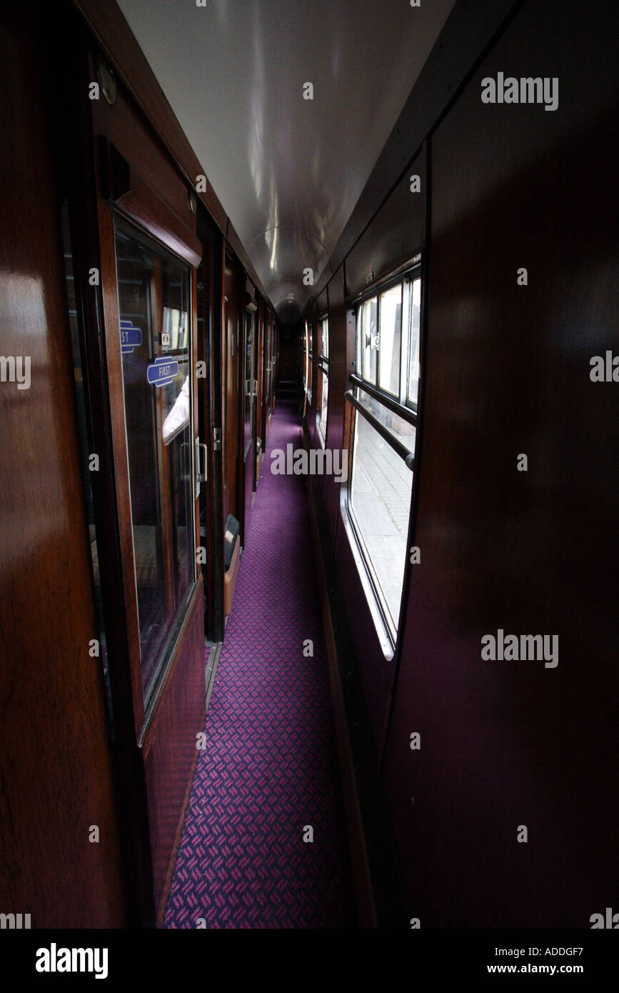 Compartments in the first class carriage of a steam train Stock Photo