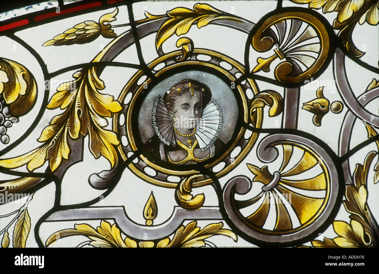 Decorative Stained Glass window panel Victorian British Housing London