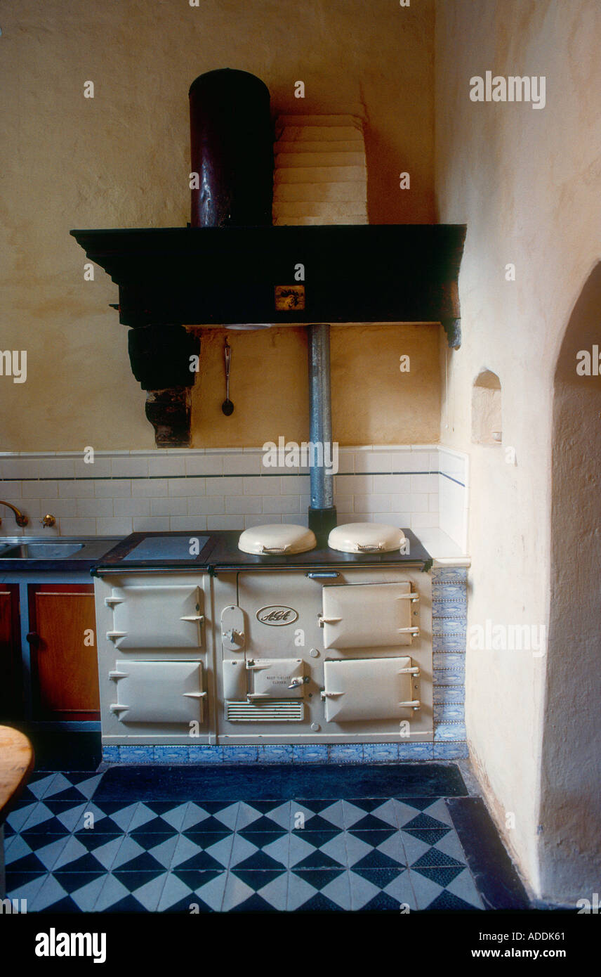 Old Aga stove in country kitchen Victoria Australia Stock Photo Alamy
