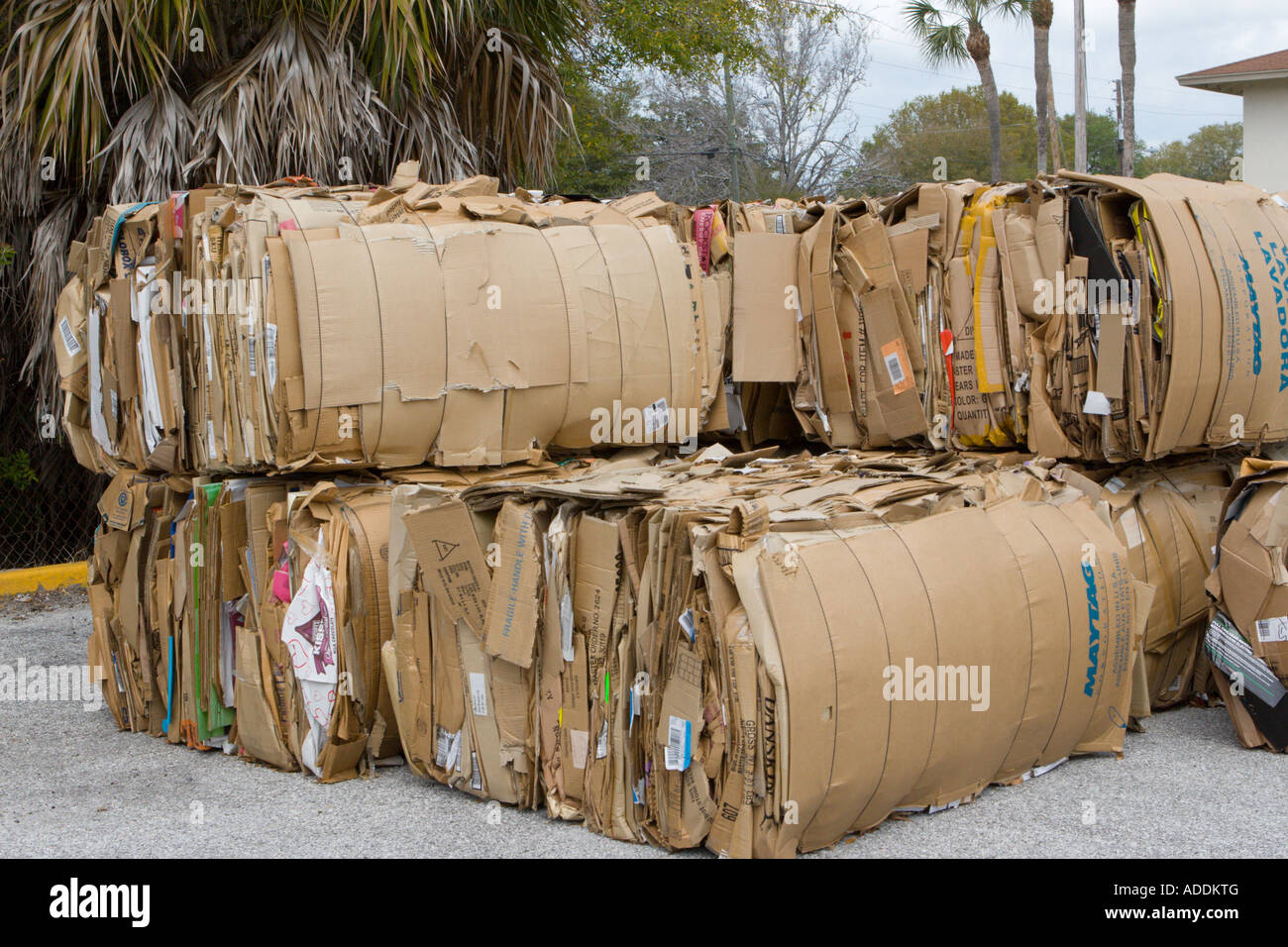 Cardboard Cartons Bundled for Recycle Pick Up Stock Photo Alamy
