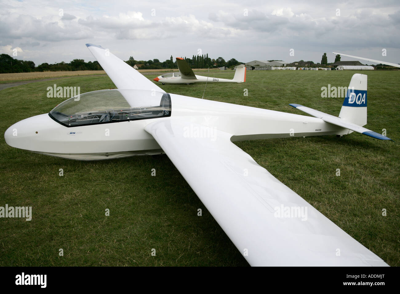 Grounded gliders at gliding club, Wormingford Essex England UK Stock