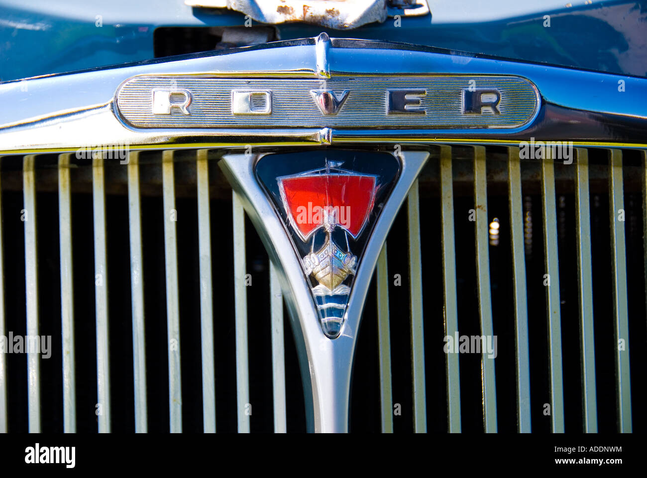 Vintage Chrome Rover Radiator Grill Stock Photo - Alamy