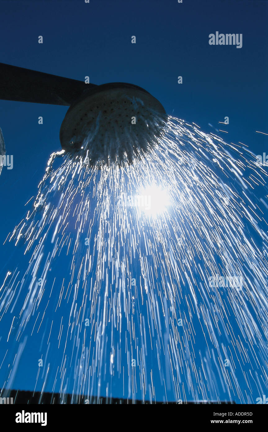 Dusche vor Sonne, draussen Stock Photo