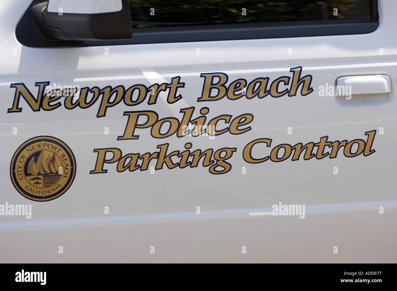 Newport Police Parking Car Door Citation Stock Photos